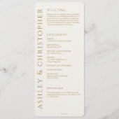 Elegante Moderne Goldhochzeit Programm (Vorderseite)