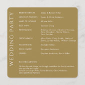 Elegante Moderne Goldhochzeit Programm (Rückseite)