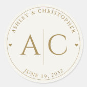 Elegante Moderne Goldhochzeit Runder Aufkleber (Vorderseite)
