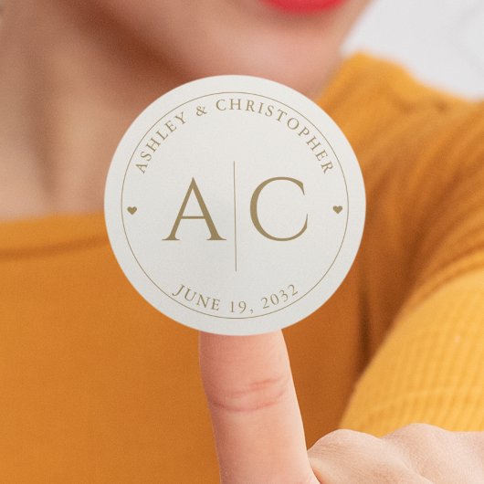 Elegante Moderne Goldhochzeit Runder Aufkleber