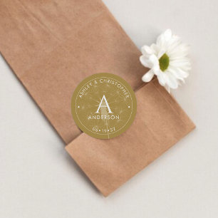 Elegante Moderne Goldhochzeit Runder Aufkleber