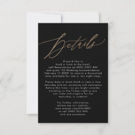 Elegante moderne Goldkalligrafie Hochzeitsszenario RSVP Karte