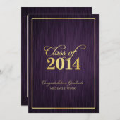 Elegante moderne Goldklasse von Abschluss 2014 Einladung (Vorne/Hinten)