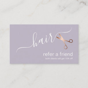 Elegante, moderne Goldschere der Rose Empfehlungskarte