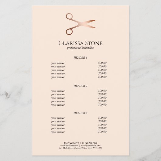 Elegante, moderne Goldschere der Rose Flyer (Vorne)