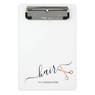 Elegante, moderne Goldschere der Rose Mini Klemmbrett