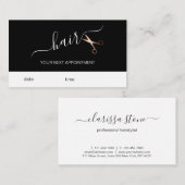 Elegante, moderne Goldschere der Rose Terminkarte (Vorne/Hinten)