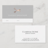 Elegante, moderne Goldschere der Rose Terminkarte (Vorne/Hinten)