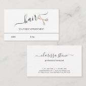 Elegante, moderne Goldschere der Rose Terminkarte (Vorne/Hinten)