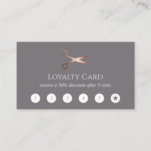 Elegante, moderne Goldschere der Rose Treuekarte (Vorderseite)