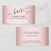 Elegante, moderne Goldschere der Rose Treuekarte (Vorne/Hinten)