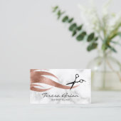 Elegante, moderne Goldschere der Rose Visitenkarte (Stehend Vorderseite)