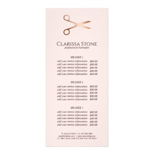 Elegante, moderne Goldschere der Rose Werbekarte