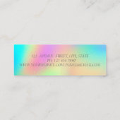Elegante moderne Goldstreifen, farbenfrohe hologra Mini Visitenkarte (Rückseite)