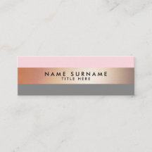 Elegante moderne GoldStripe rosa MiniVisitenkarte