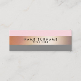 Elegante moderne GoldStripe rosa MiniVisitenkarte Mini Visitenkarte