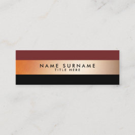 Elegante moderne GoldStripe schwarze Mini Visitenkarte