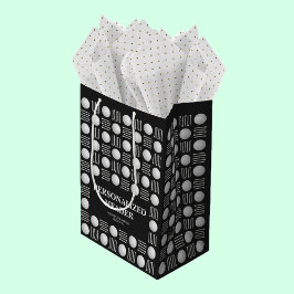 Elegante Moderne Golf Ball & T-Shirt Black Noir Mittlere Geschenktüte