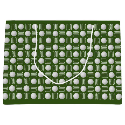 Elegante Moderne Golf Ball & T-Shirt Green Große Geschenktüte (Vorderseite)