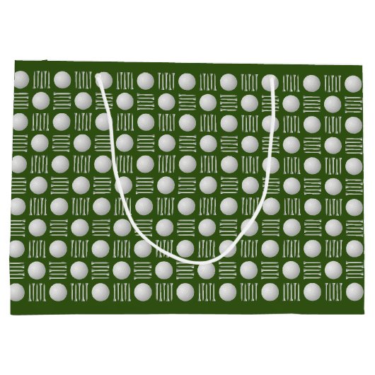 Elegante Moderne Golf Ball & T-Shirt Green Große Geschenktüte (Rückseite)
