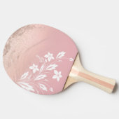 Elegante moderne Gradienten Rose Gold Glitzer Blüt Tischtennis Schläger (Seitenansicht)