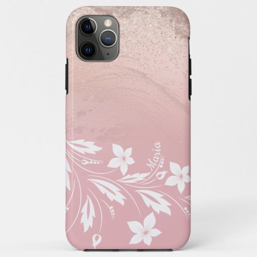 Elegante moderne Gradienten Rose Goldener Glitzer Case-Mate iPhone Hülle (Rückseite)