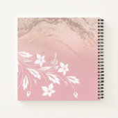 Elegante moderne Gradienten Rose Goldener Glitzer Notizblock (Rückseite)