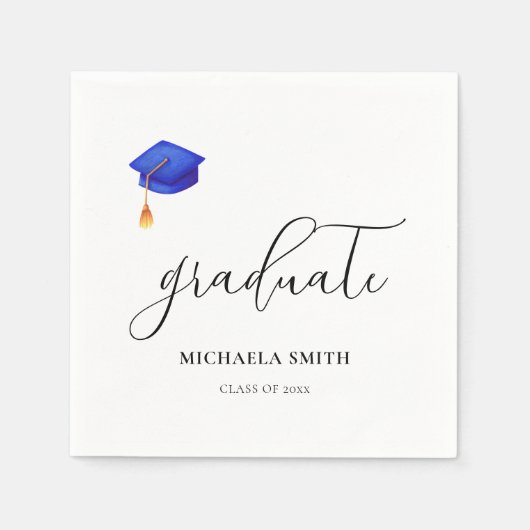 Elegante Moderne Graduate Cap Graduation Party Serviette (Vorderseite)