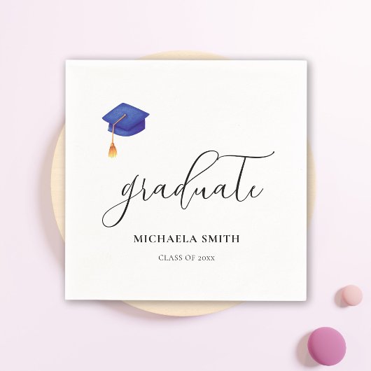 Elegante Moderne Graduate Cap Graduation Party Serviette