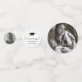 elegante moderne Graduiertenklasse 2024,drei Fotos Konfetti (Rückseiten)