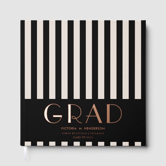 Elegante Moderne Graduiertenparty - Gästebuch (Vorderseite)