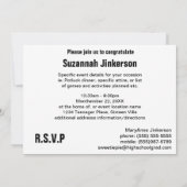 Elegante moderne Graduierungspartei Einladung (Rückseite)