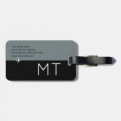 elegante, moderne Grau-Weltkarte Gepäckanhänger (Rückseite horizontal)