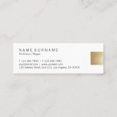 Elegante moderne graue mini visitenkarte (Rückseite)