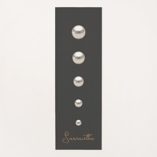 elegante, moderne graue Perlen Yogamatte (Vorderseite)