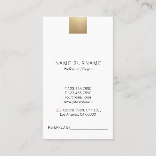 Elegante moderne Gray Gradient Gold Refer Vertikal Visitenkarte (Rückseite)