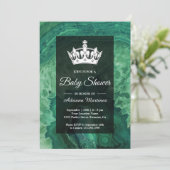 Elegante moderne Green Agate Baby Dusche Einladung (Stehend Vorderseite)