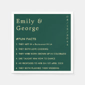 Elegante moderne Green Gold Einfache Fun Fakten Ho Serviette (Vorderseite)