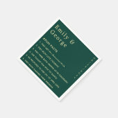 Elegante moderne Green Gold Einfache Fun Fakten Ho Serviette (Ecke)