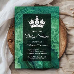 Elegante moderne grüne Achat-Baby-Party Einladung