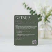 Elegante, moderne, grüne Details Begleitkarte (Stehend Vorderseite)