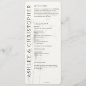 Elegante moderne grüne Hochzeit Programm (Vorderseite)