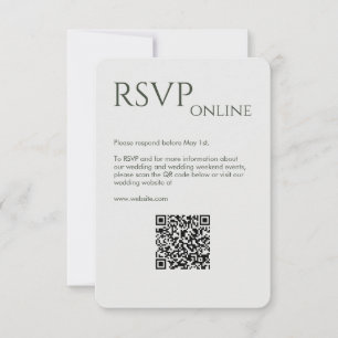 Elegante moderne grüne Hochzeit RSVP Karte