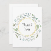 Elegante Moderne Grüne Landschaft Garland Dankeskarte (Vorne/Hinten)