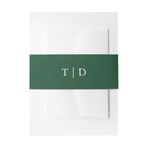 Elegante moderne grüne Monogramm-Hochzeit Einladungsbanderole