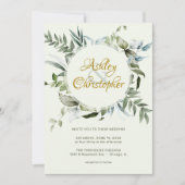 Elegante Moderne Grüne Skripte Hochzeit Einladung (Vorderseite)