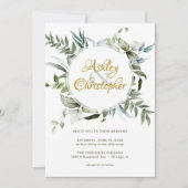 Elegante Moderne Grüne Skripte Hochzeit Einladung (Vorderseite)