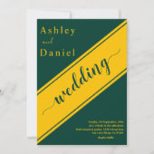 Elegante moderne grüne und goldene Hochzeit Einladung (Vorderseite)