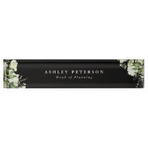 Elegante moderne Grünpflanzen Blumen Schwarz und W