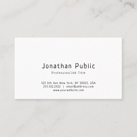 Elegante moderne, handgeschriebene, einfache Desig Visitenkarte (Vorderseite)